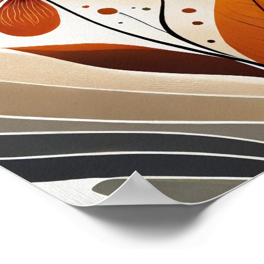 Orange-minimalistische Blume Poster (Ecke)