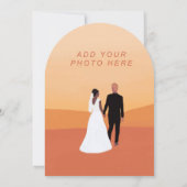 Orange Minimalistische botanische Hochzeitseinladu Einladung (Rückseite)
