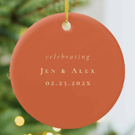 Orange Minimalistische Hochzeitsfeier Keramik Ornament