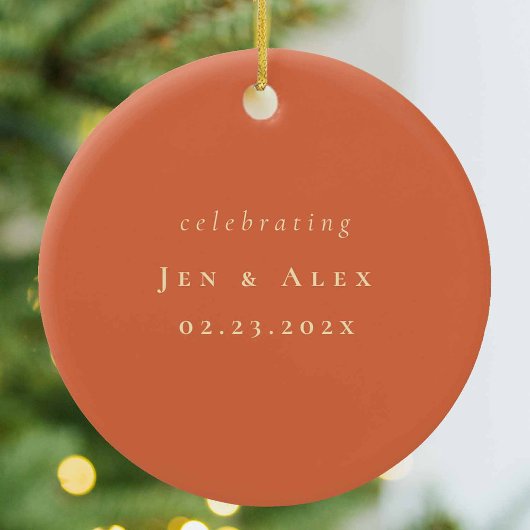 Orange Minimalistische Hochzeitsfeier Keramik Ornament