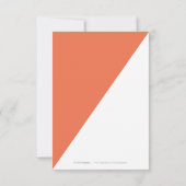 Orange minimalistische moderne Hochzeit danke (Rückseite)