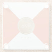 Orange-minimalistische moderne Hochzeitsmonogramm Glasuntersetzer (Rückseite)