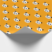 Orange - Minimalistisches Panda Muster Geschenkpapier (Ecke)