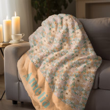 Orange mint grüne Blumenmuster Name