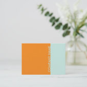 Orange Mint Modern Visitenkarte (Stehend Vorderseite)