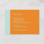 Orange Mint Modern Visitenkarte (Rückseite)