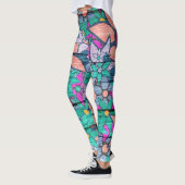 Orange Minze Pink Floral Leggings (Links)