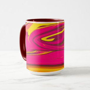 Orange Mist und Maroon Swirl Tasse