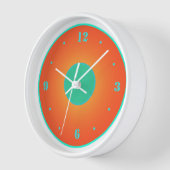 Orange mit Aqua Green auf weißer Hintergrunduhr Uhr (Winkel)