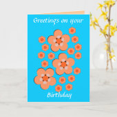 Orange mit BlumenGeburtstagskarten Karte (Gelbe Blume)