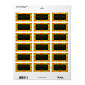 Orange mit grünem Diamantmuster anpassen Adressaufkleber (Vorne)