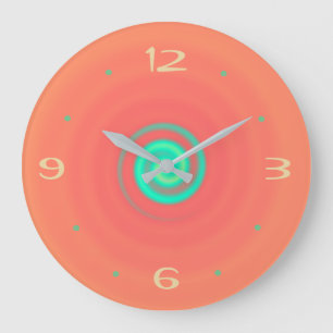 Orange mit grünem Limettendesign> Küchenuhr Große Wanduhr