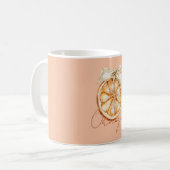 Orange mit hübscher cremefarbener Schleife Kaffeetasse (Vorderseite Links)