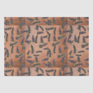 Orange mit Kiefernzapfen Seidenpapier