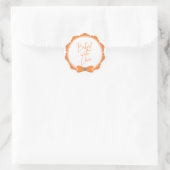 Orange 'Mit Liebe Gebacken' Rund Aufkleber (Tasche)