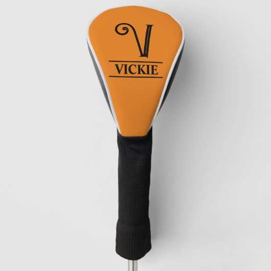 Orange Mit Monogramm Golf Head Cover Headcover (Vorderseite)