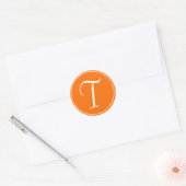 Orange Mit Monogramm Initial Umschlag Aufkleber (Umschlag)