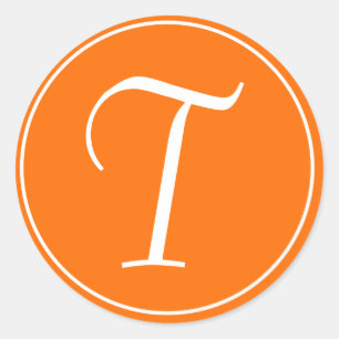 Orange Mit Monogramm Initial Umschlag Aufkleber
