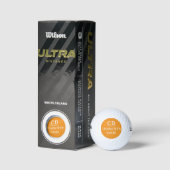 Orange mit Monogramm Name Golfball (Verpackungen)