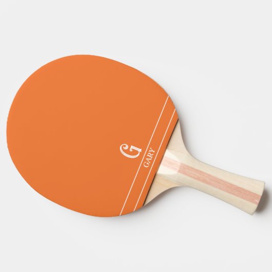 Orange Mit Monogramm Ping Pong Paddle Tischtennis Schläger (Seitenansicht)