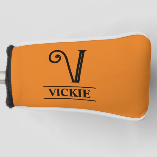 Orange Mit Monogramm Putter Golf Head Cover Golf Headcover (Vorderseite)