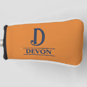 Orange Mit Monogramm Putter Head Cover Golf Headcover (Vorderseite)