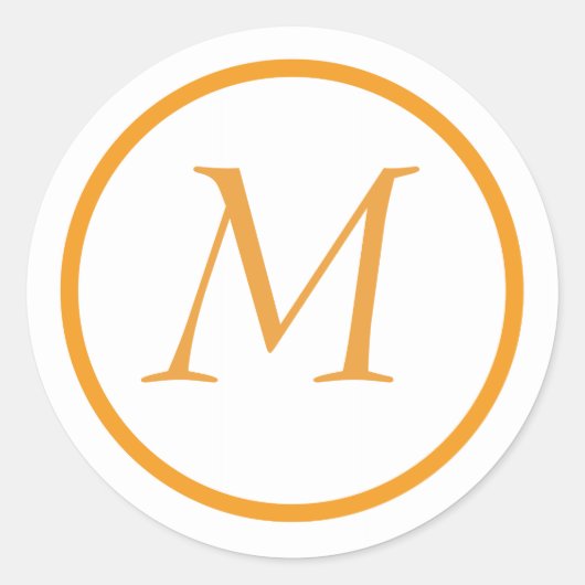 Orange Mit Monogramm Sticker (Vorderseite)
