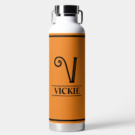 Orange Mit Monogramm Trinkflasche