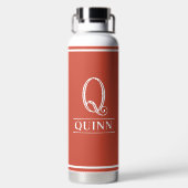 Orange Mit Monogramm Trinkflasche (Rückseite)