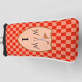 Orange mit Monogramm und Anzahl Golf Headcover