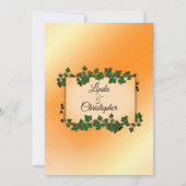 Orange mit Reben Hochzeit im Herbst Einladung (Rückseite)