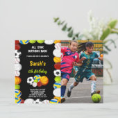 Orange mit schwarzen Sport Geburtstag Einladungen  (Stehend Vorderseite)