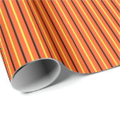 Orange mit schwarzen und gelben Streifen Geschenkpapier (Rolleneckpunkt)