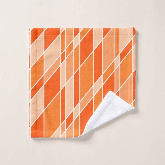 Orange mit Weiß Badhandtuch Set (Waschlappen)