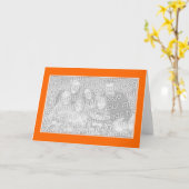 Orange mit weißem Foto Karte (Gelbe Blume)