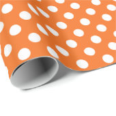 Orange mit weißem Polka-dot-Papier Geschenkpapier (Rolleneckpunkt)