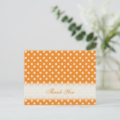 Orange mit weißem Polka Dot Vielen Dank Karten (Stehend Vorderseite)