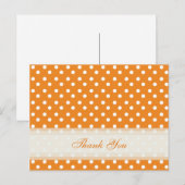 Orange mit weißem Polka Dot Vielen Dank Karten (Vorne/Hinten)
