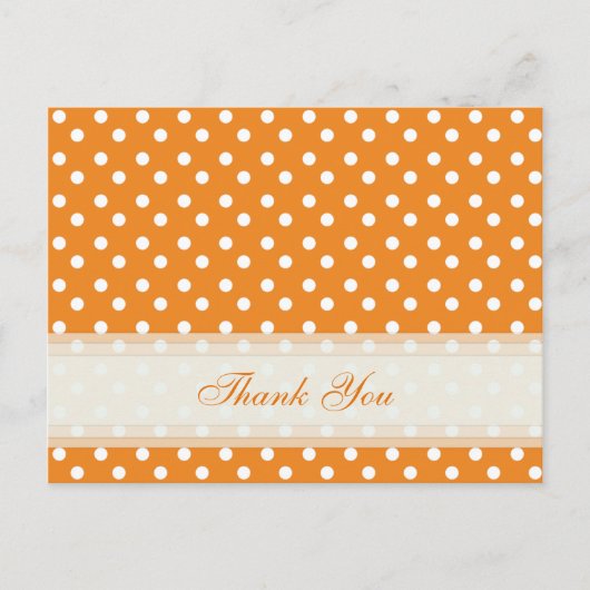 Orange mit weißem Polka Dot Vielen Dank Karten (Vorderseite)