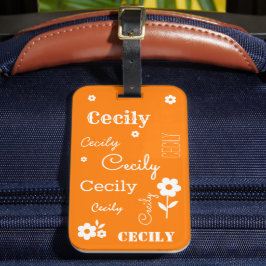 Orange mit weißen Blume, kundenspezifische Gepäckm Gepäckanhänger