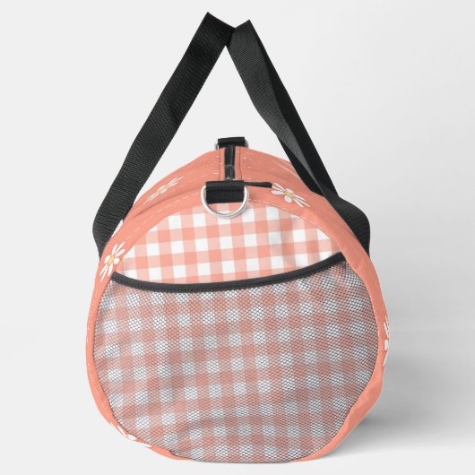 ORANGE MIT WEISSEN MÜLLEN UND KARIERTEM MUSTER DUFFLE BAG (Rechts)