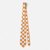 Orange mit weißen Polka Dots Retro Krawatte (Vorderseite)