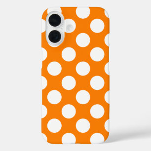 Orange mit weißen Polka-Punkten iPhone 16 Hülle