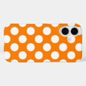 Orange mit weißen Polka-Punkten Case-Mate iPhone Hülle (Rückseite (Horizontal))