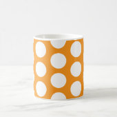 Orange mit weißen Polka-Punkten Kaffeetasse (Mittel)