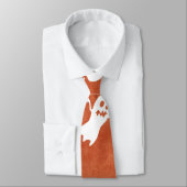 Orange mit White Flying Ghosts Halloween-Krawatte Krawatte (Gebunden)