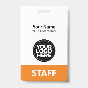 Orange Mitarbeiter Namens Firmenlogo Staff Tag Ausweis