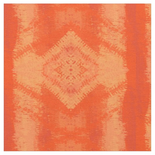 Orange Mix Ikat Tribal Diamond Muster Stoff (Nahaufnahme)