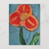 Orange Mixed Media Blume Postkarte (Vorderseite)