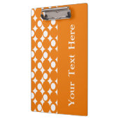 Orange Mod Ball Design mit benutzerdefiniertem Tex Klemmbrett (Links)